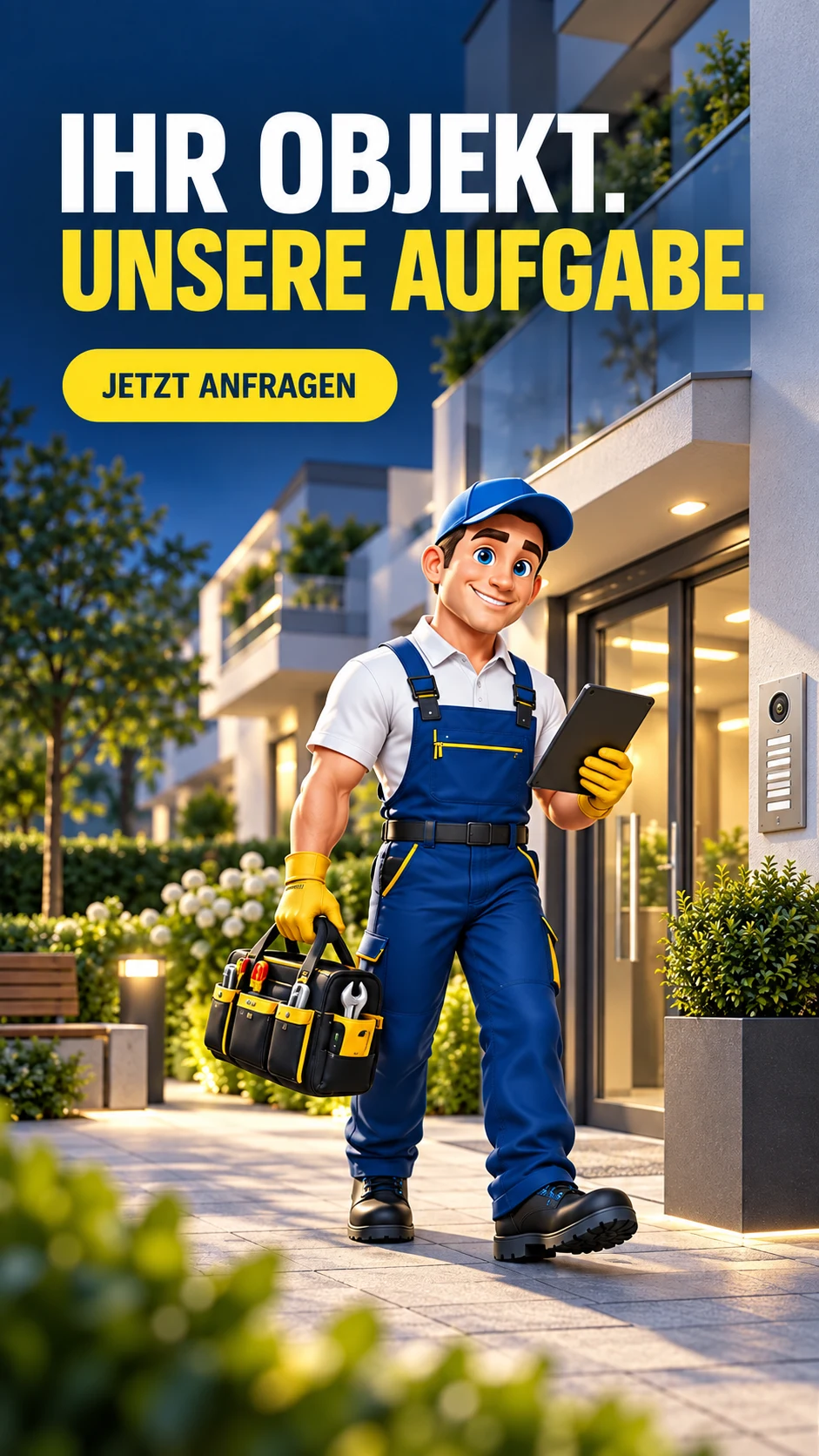 Der fleißige Hausmeister / Social-Entwurf