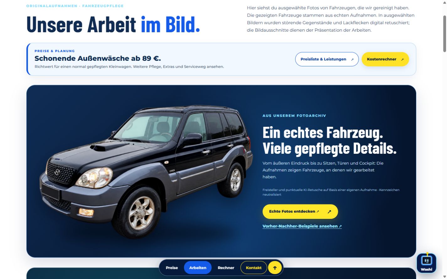 Veröffentlichter Bereich mit Fahrzeugfotos aus eigener Arbeit